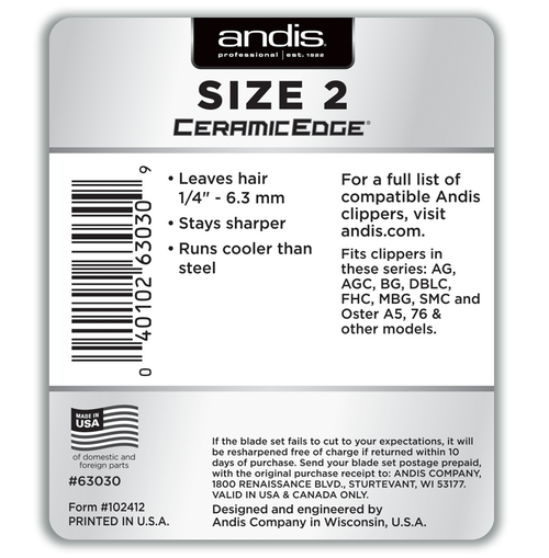 Andis CeramicEdge® Detachable Blade, Size #2