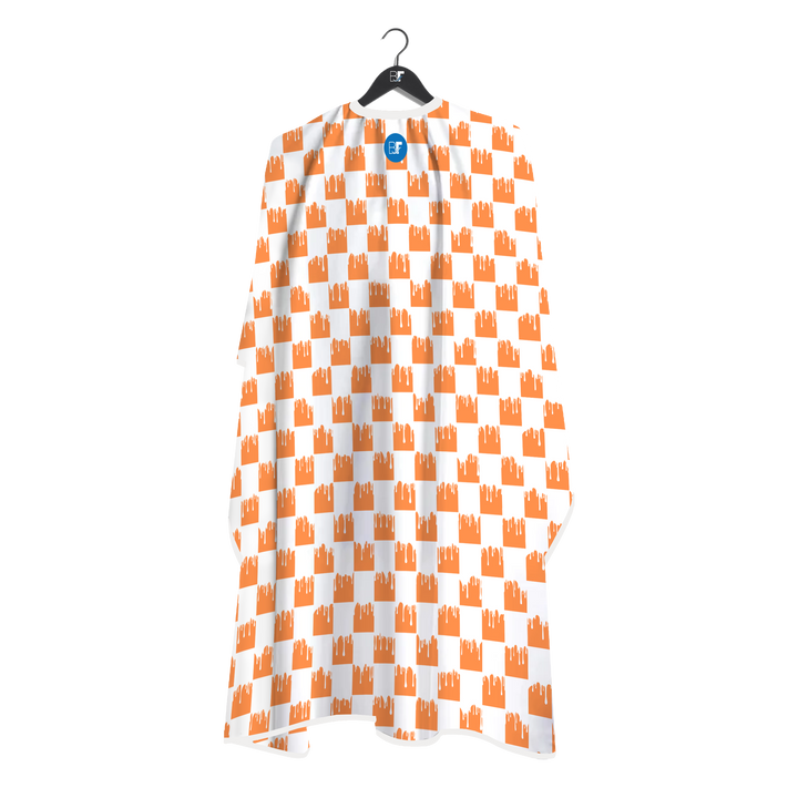 Barber Flow Dripped Checker Cape - Orange