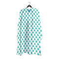 Barber Flow Dripped Checker Cape - Turquoise