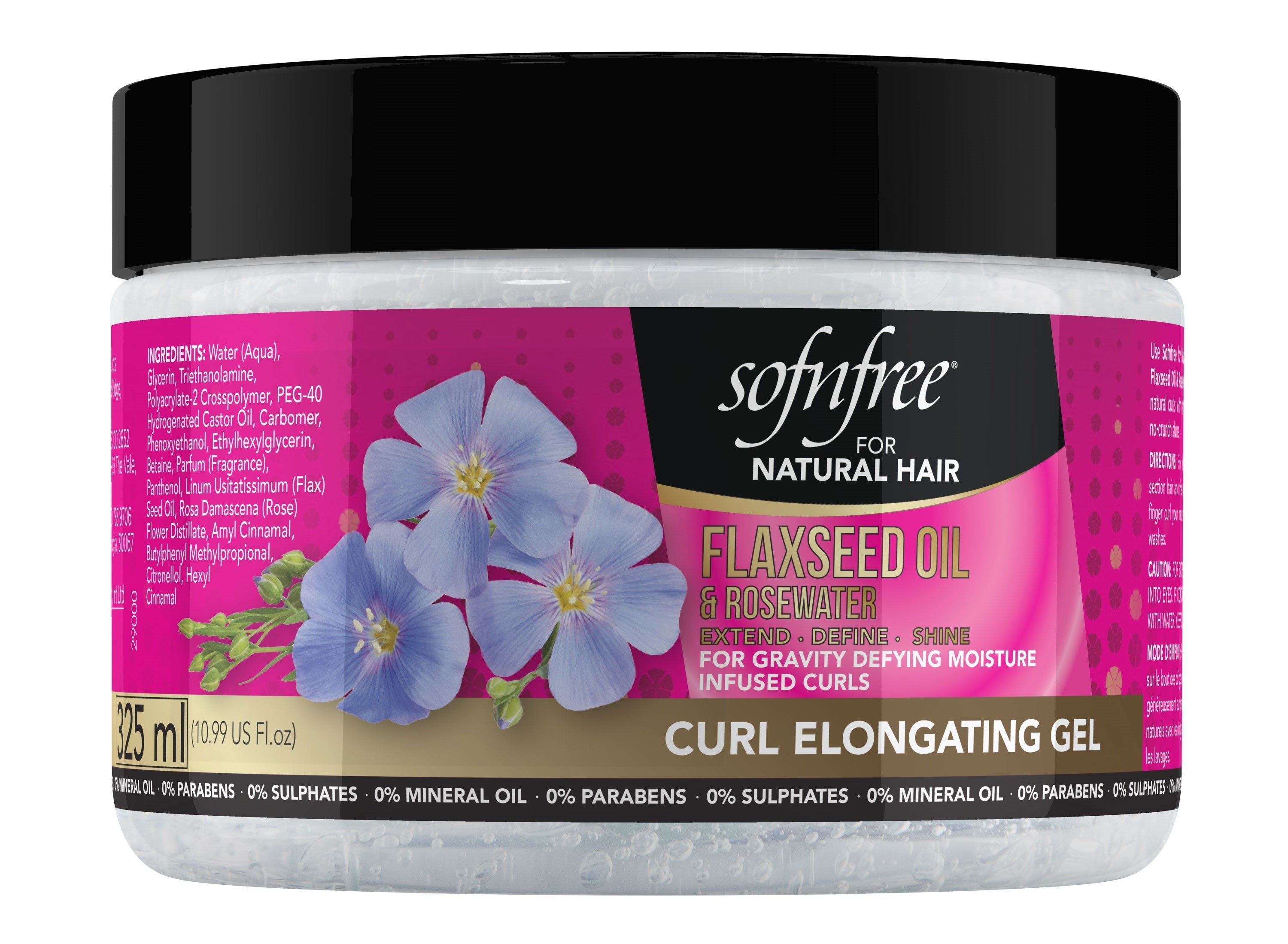 Sofn'free Flaxseed Oil & Rosewater Curl Elongating Gel 325ml
