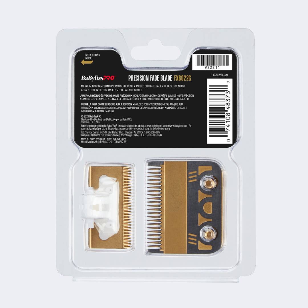 BabylissPro Gold Titanium Metal - Injection Molded (MIM) Precision Fade Blade (22 Teeth)
