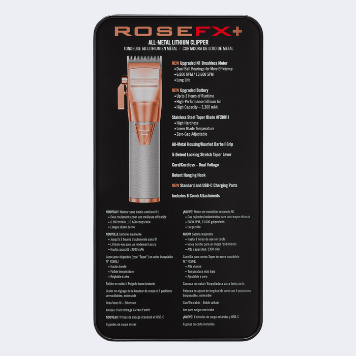 BabylissPro RoseFX + All Metal Lithium Clipper