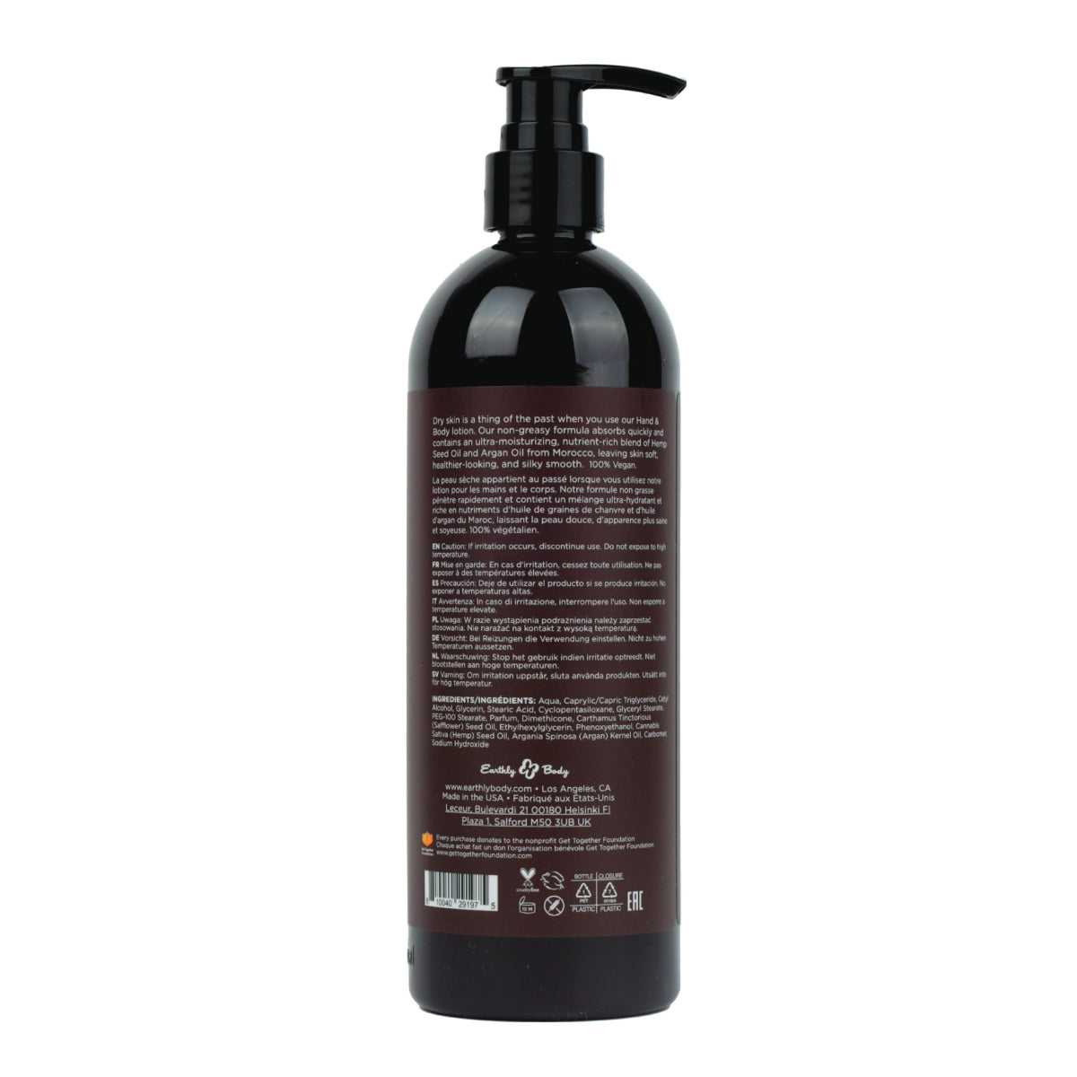 Earthly Body Hemp Seed Hand & Body Lotion Beach Daze 16OZ