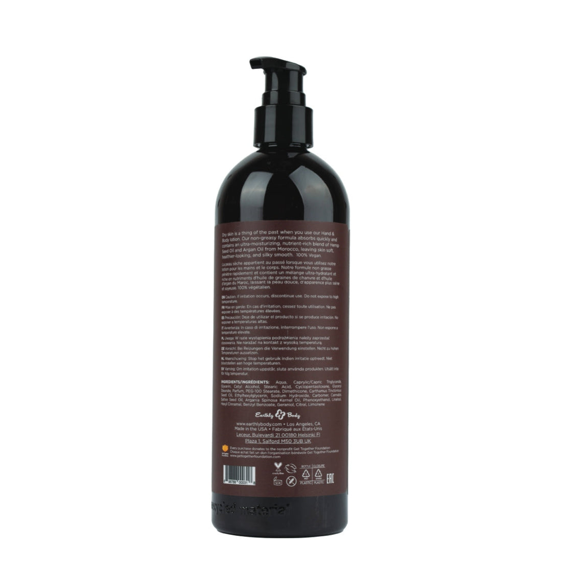 Earthly Body Hemp Seed Hand & Body Lotion Naked in the Woods 16OZ