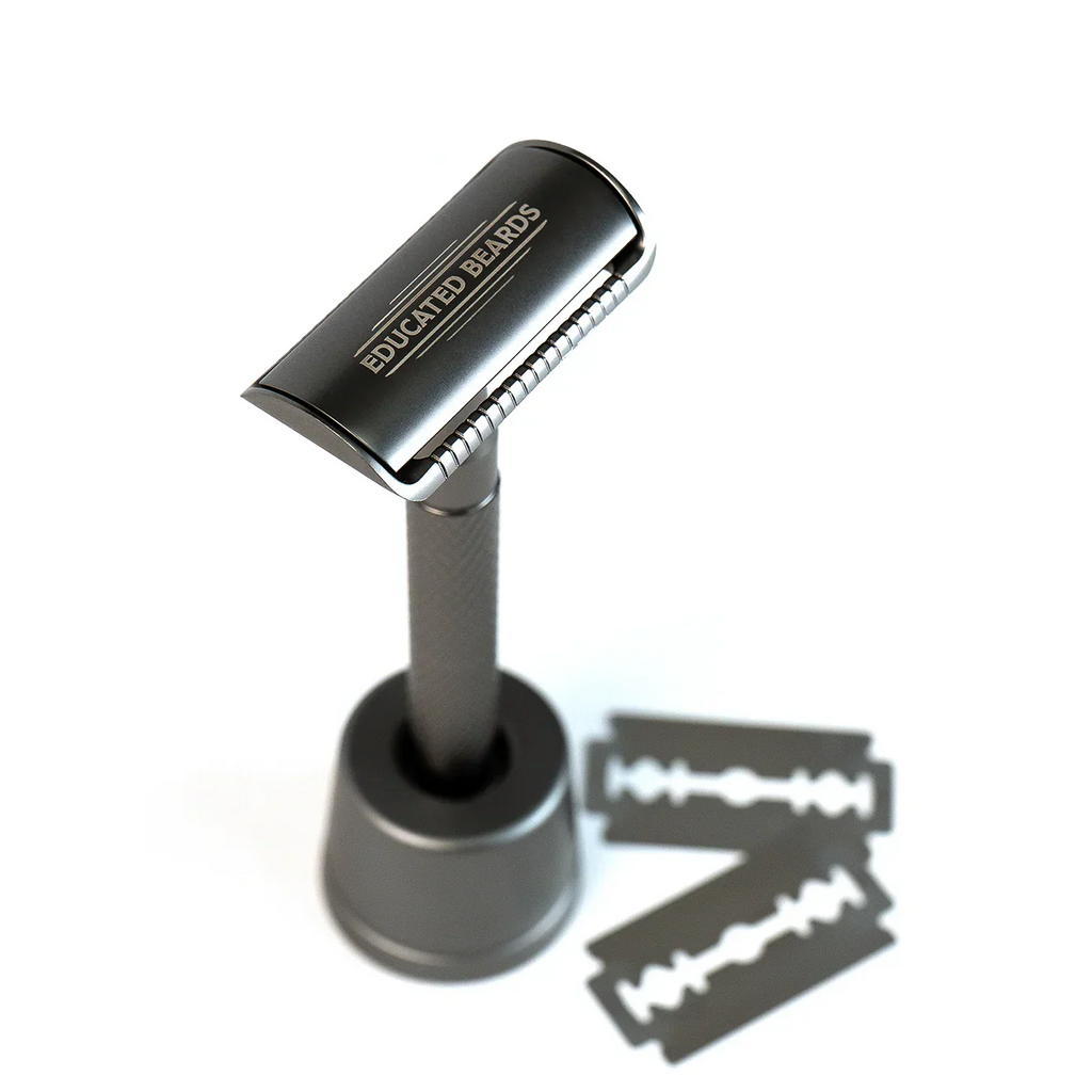 Educated Beards Safety Razor with Stand & 10 Blades