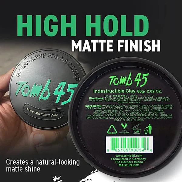 Tomb45 Indestructible Clay High Hold with Matte Finish 3.4 oz.