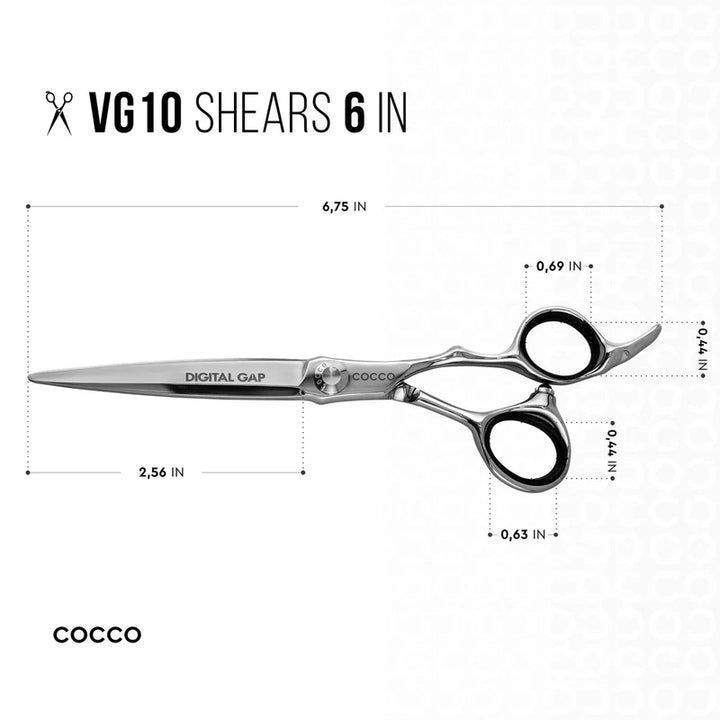 Cocco 6" Cutting Shear and 6" Thinning Shear (Left Hand Set)