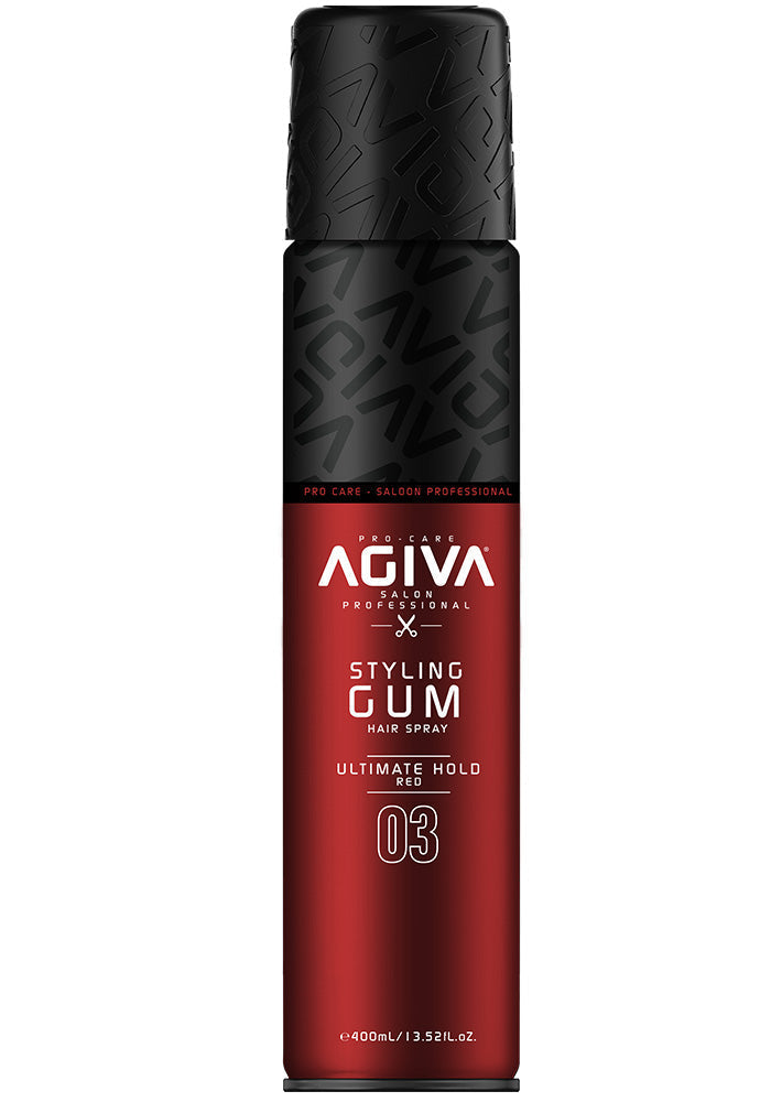 Agiva Hair Styling Spray Gum Red 03 400 mL - Empire Barber Supply