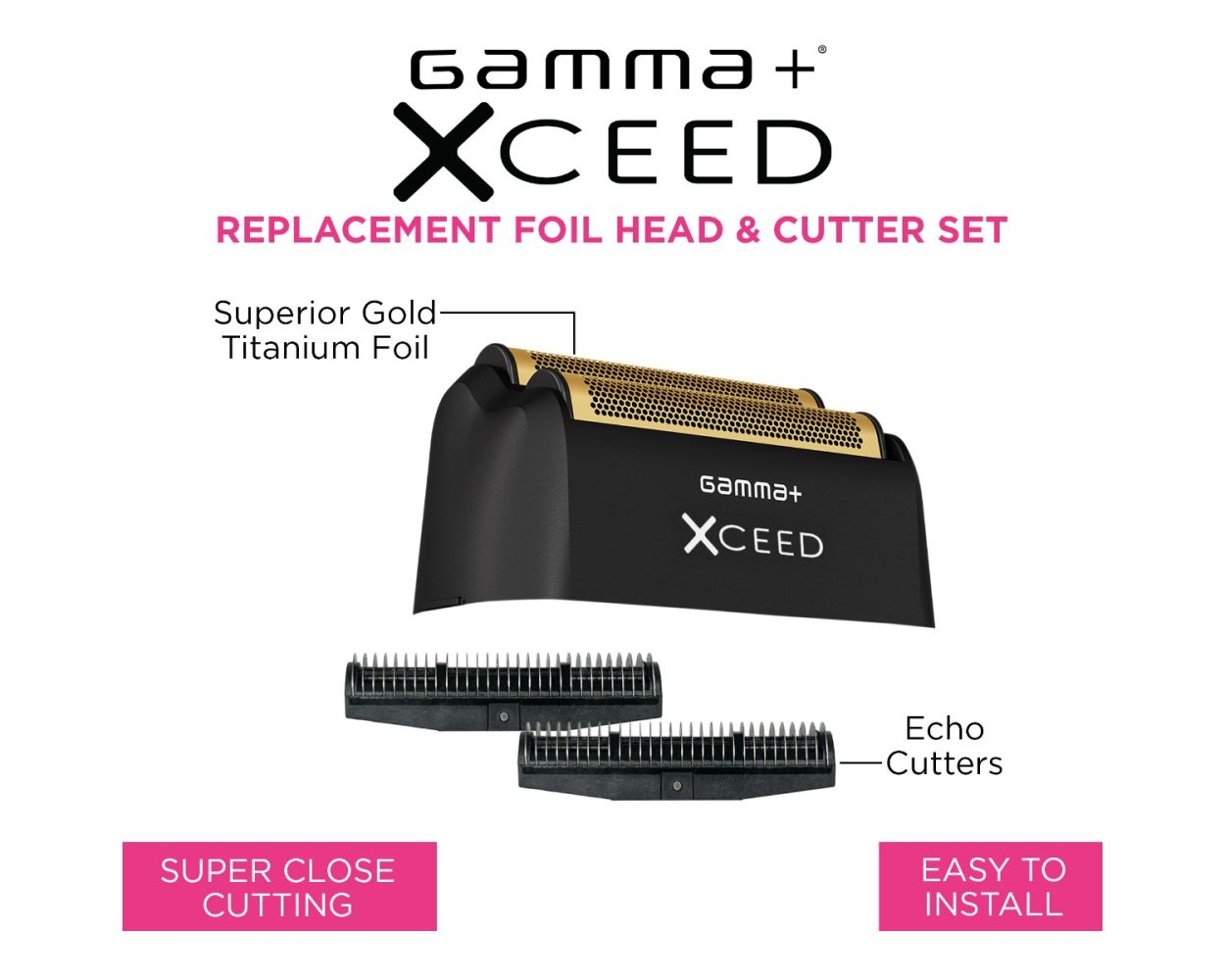 Gamma + Gold Titanium Double Foil Head and Echo Cutters Set